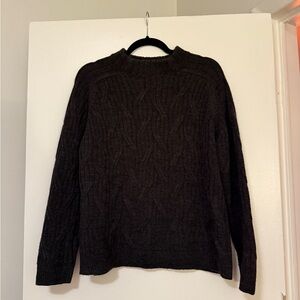 Mango Gray Cable Knit Sweater